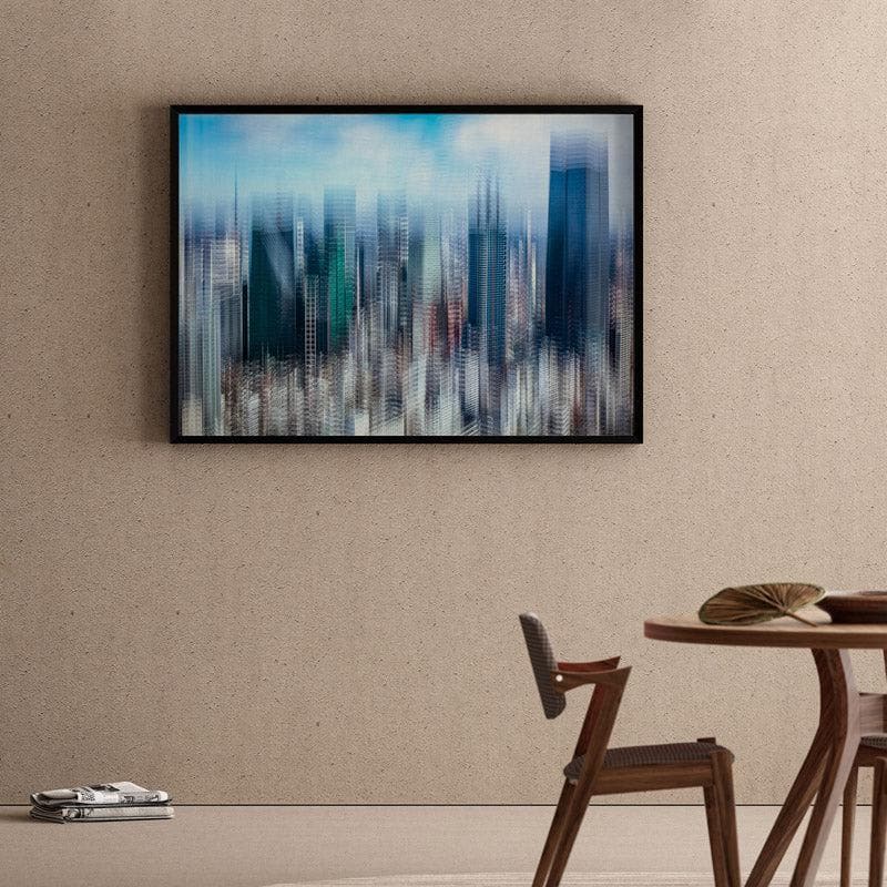 Tokyo Layers Canvas Wall Painting - Black Frame