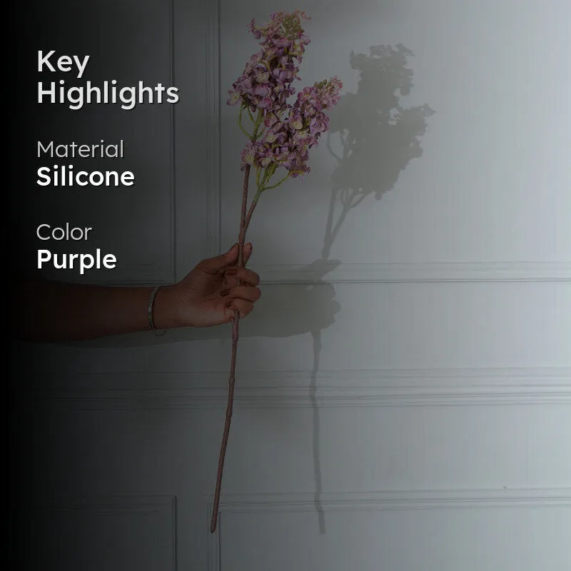 Faux Silicon Lilac Lavender Flower Stick (Purple) - 25 CM media 2