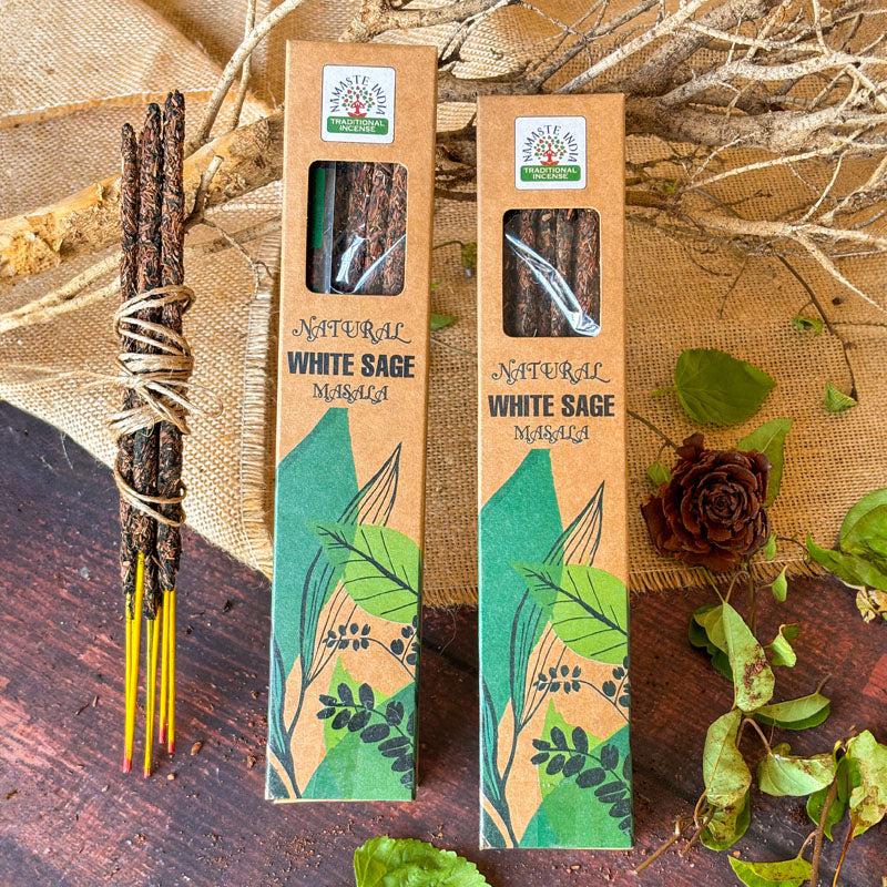 Sugandha White Sage Smudge Incense Sticks - Pack Of Two - 12 Incense Sticks (2 Packs)