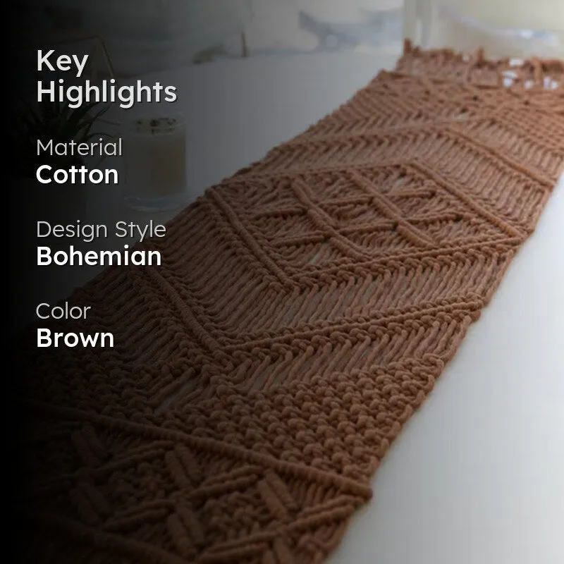 Delpha Macrame Cotton Table Runner media 2