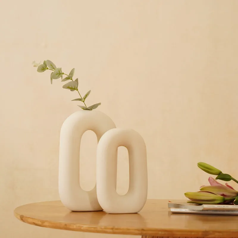 Oura Ceramic Donut Vase - Set Of Two media 1