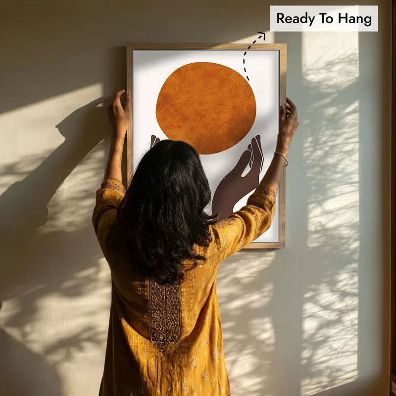 Holding the Sun Canvas Wall Painting With Brown Frame media 8