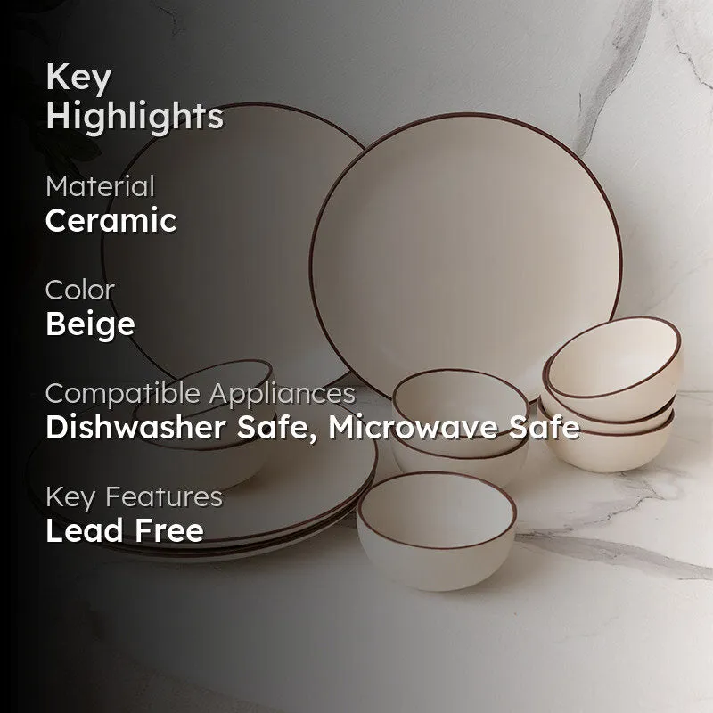 Riddo Dinner Set (Off White) - 12 Piece Set media 2