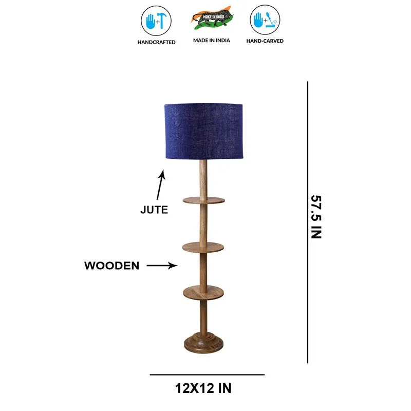 LumiCrate Tower Wooden Floor Lamp - Blue media 8