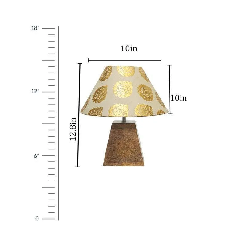 Pyramid Perfection Leaf Fabric Table Lamp - Gold,Beige media 4