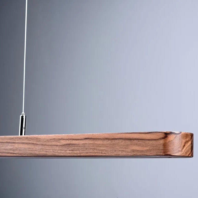 Linear Teak Wood led Pendant Lamp media 7