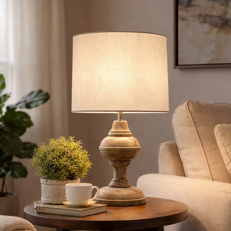 MonoAura Wooden Table Lamp - White media 1