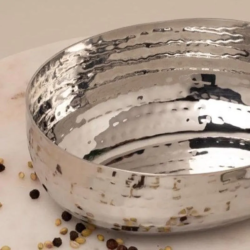 Vintage Charm Hammered Snack Bowl (500 ML) - Set Of Two media 4