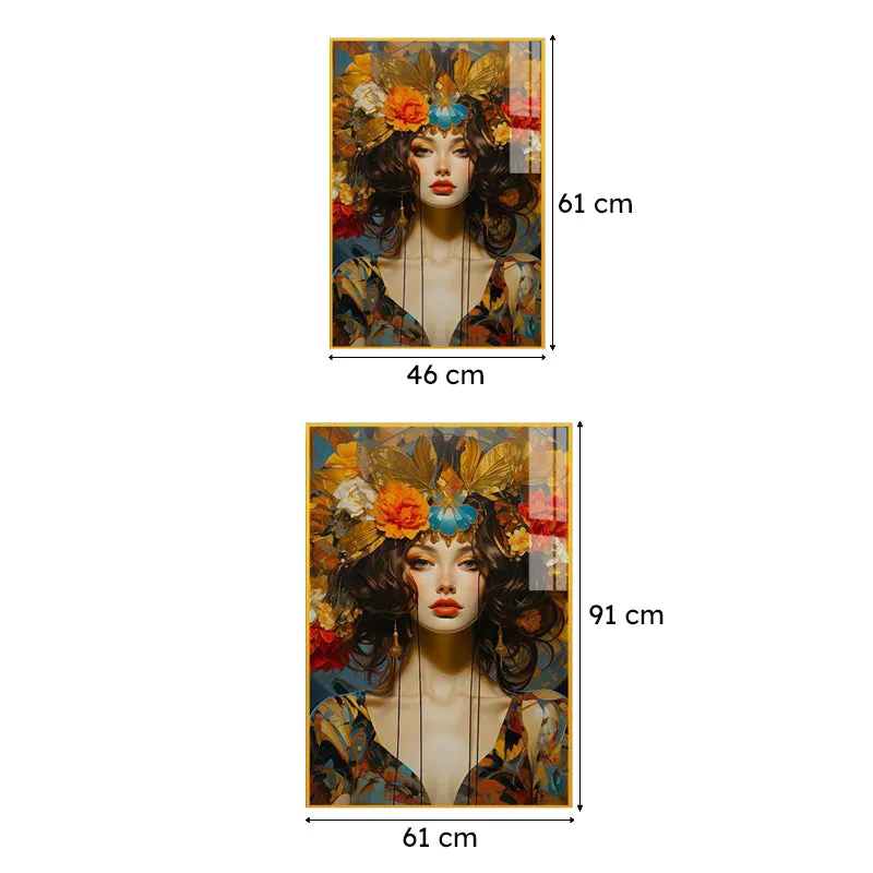 Spring Crown Floral Canvas Wall Art With Frame - Gold media 6