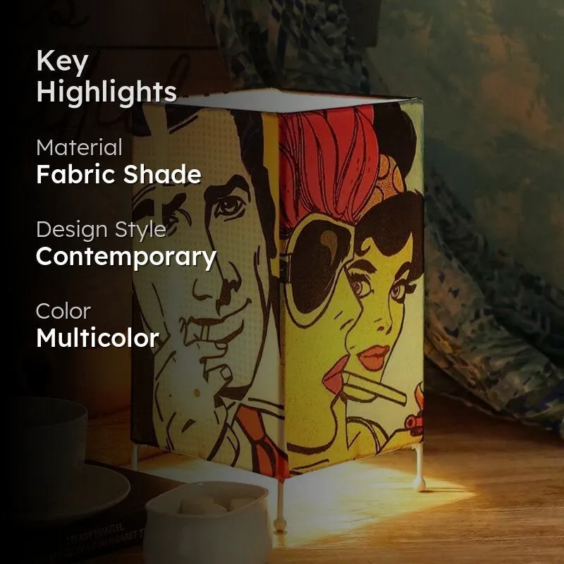 Vintage Vibe Fabric Table Lamp - Multicolor media 2