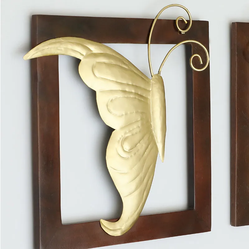 Mirrored Farfalle Metal & Wood Wall Accent - Set Of Two media 4
