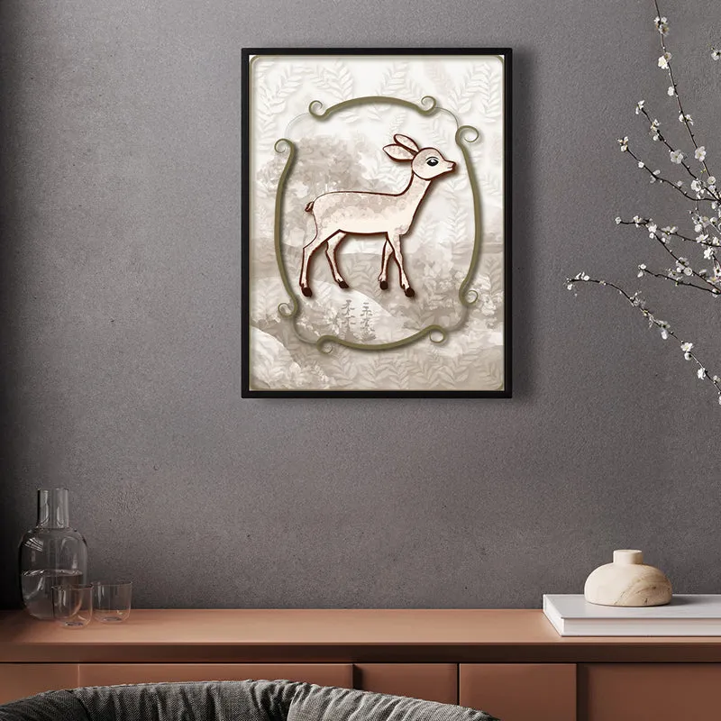 Fawn Fern Wall Art with Black Frame media 1