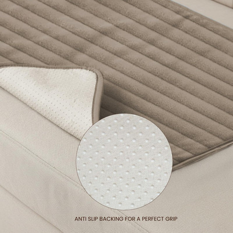 Urban Space Linear Quilted Sofa Cover - Brown media 4