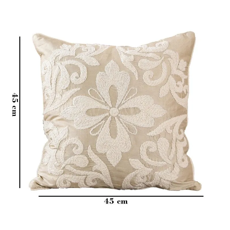Jacobean Elegance Embroidered Cotton Cushion media 5