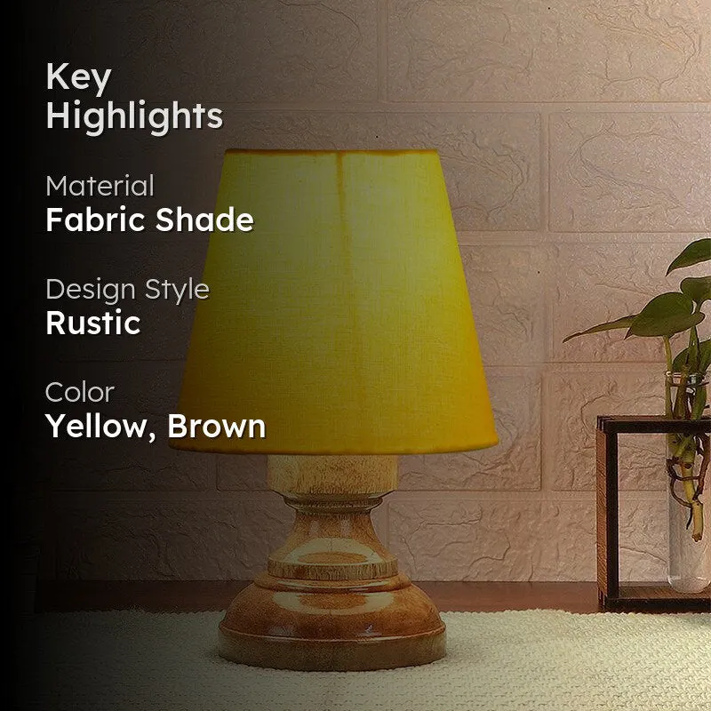 Harolda Fabric Table Lamp - Yellow,Brown media 2