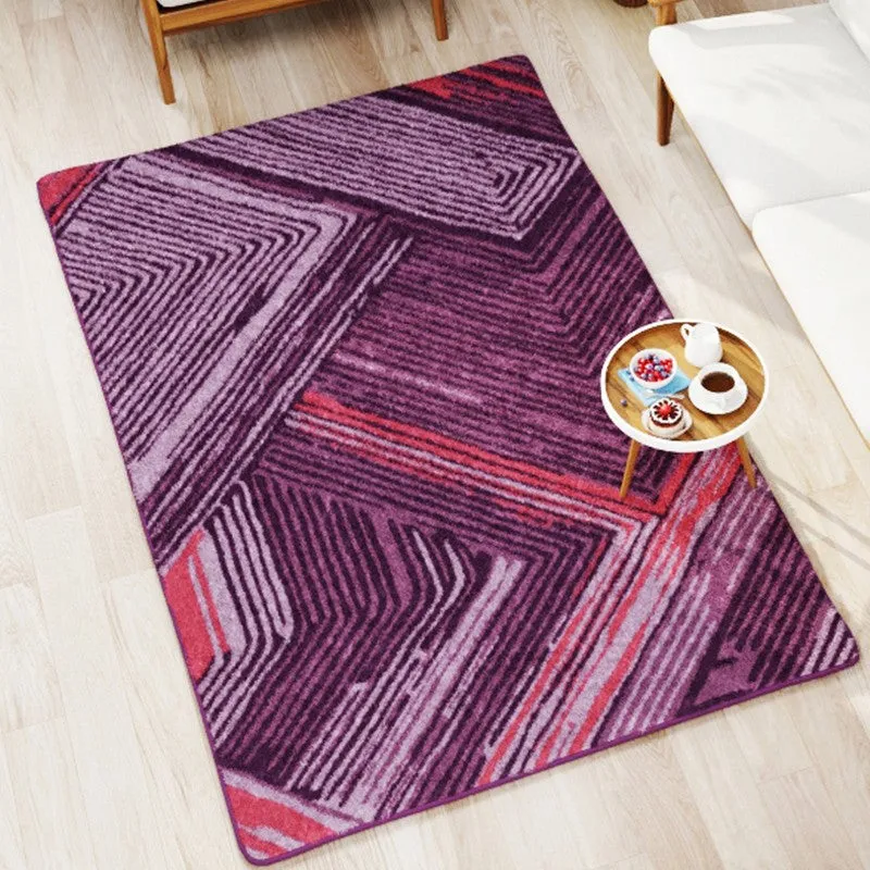 Halven Abstract Micro Fiber Area Rug - Purple media 3