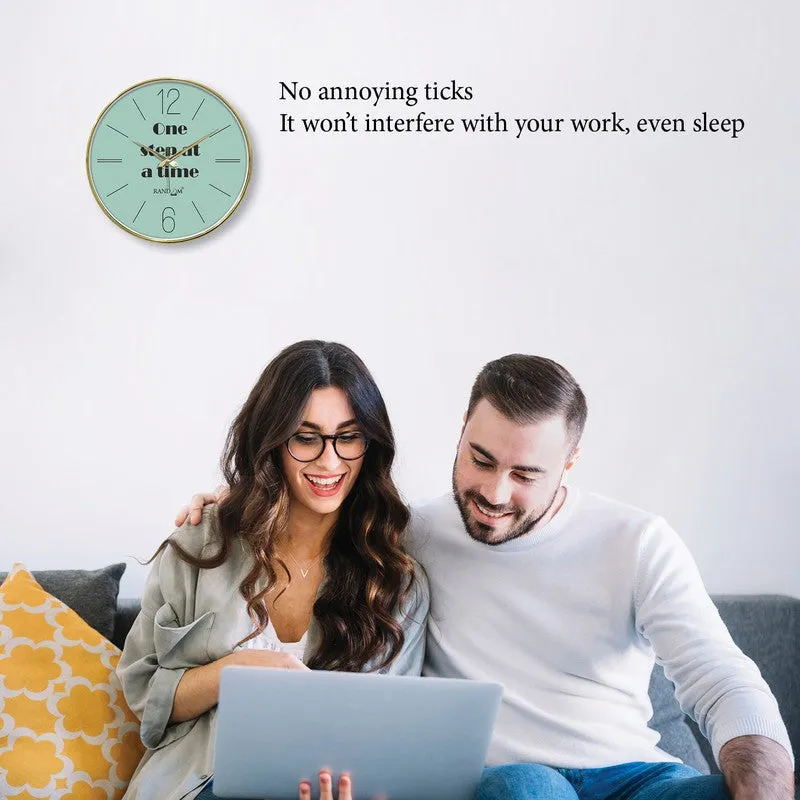One Step at a Time Round Analog Wall Clock - Green media 5