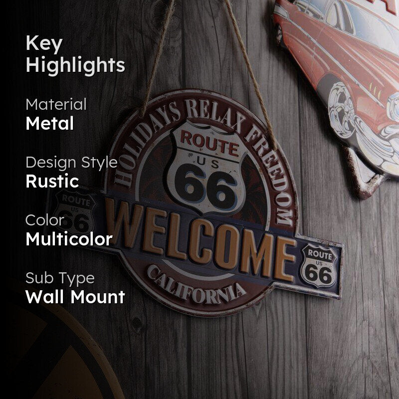 Welcome Route 66 Metal Wall Accent media 2