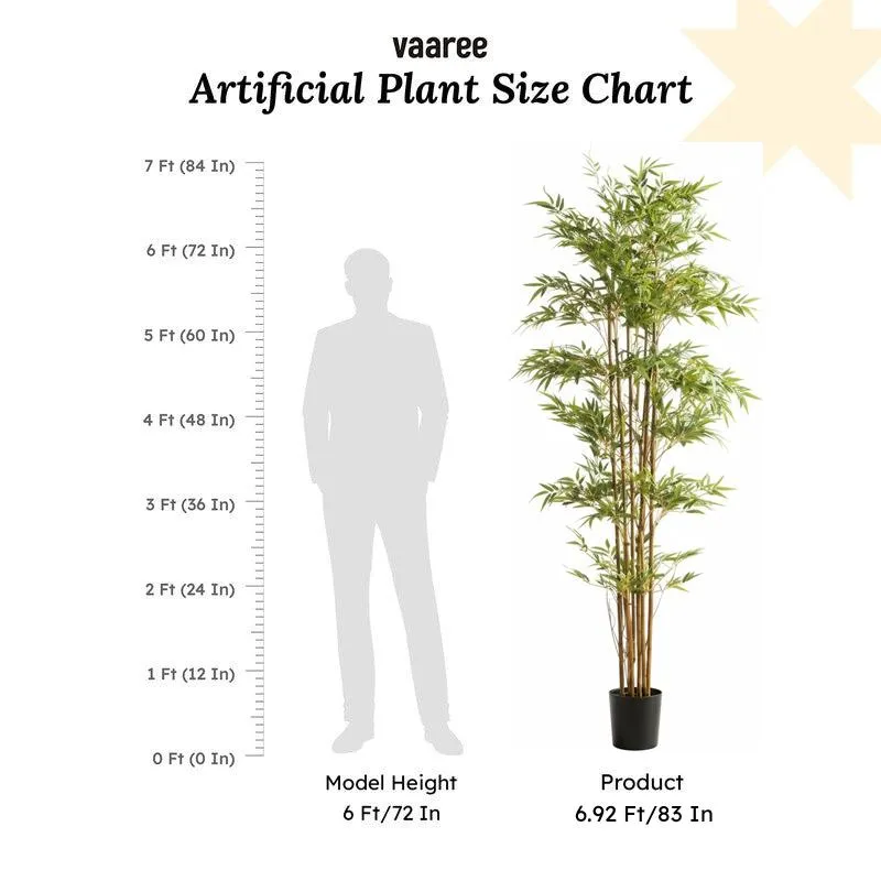 Arovi Artificial Natural Look Bamboo Plant With Black Plastic Pot - 6.9 ft media 7