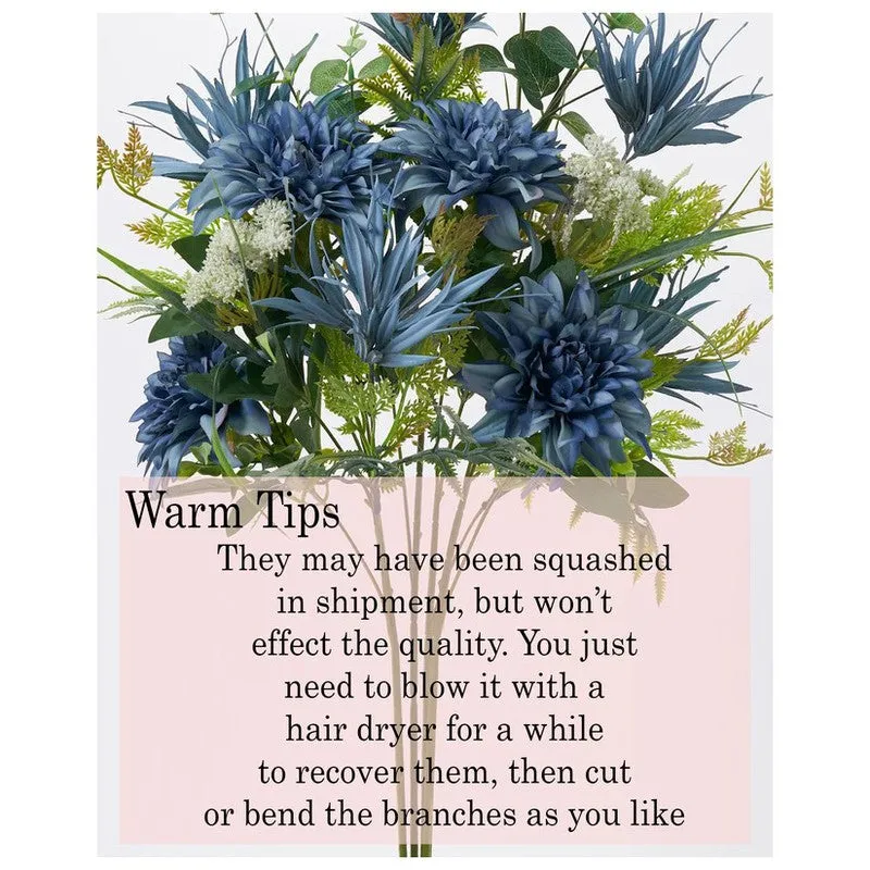 Charm in Bloom (Blue ) Luxury Artificial Floral Decor - Set Of Two media 7