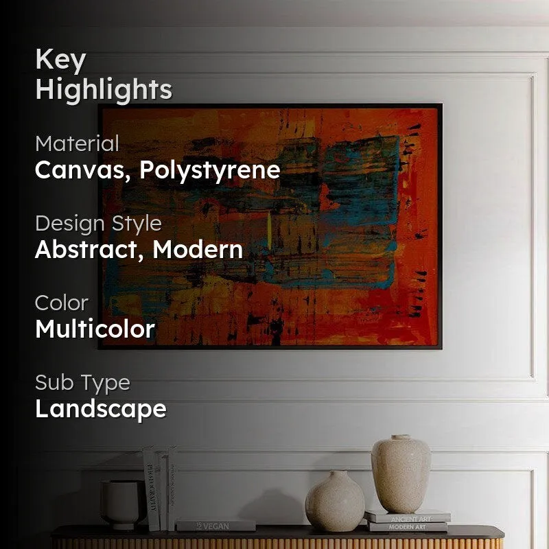 Close-Up Abstract Canvas Wall Painting - Black Frame media 2