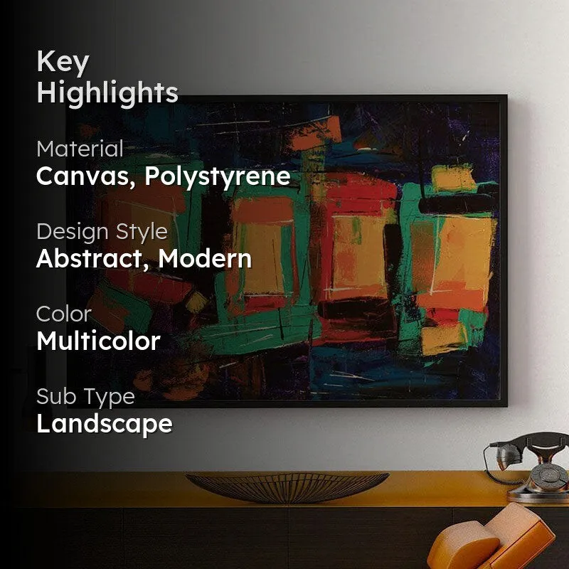 Amalgamation of Colors Canvas Wall Painting - Black Frame media 2