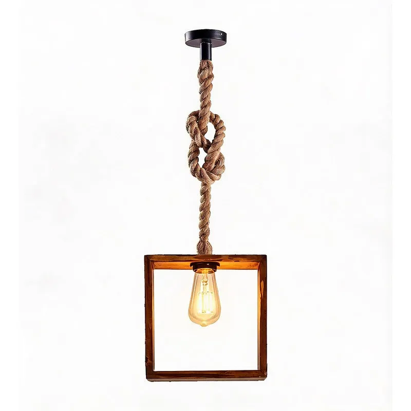 SquareLit Wooden Ceiling Lamp - Brown media 6