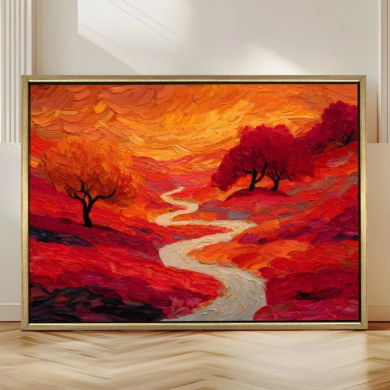 Autumn Reverie Canvas Wall Painting With Frame media 4