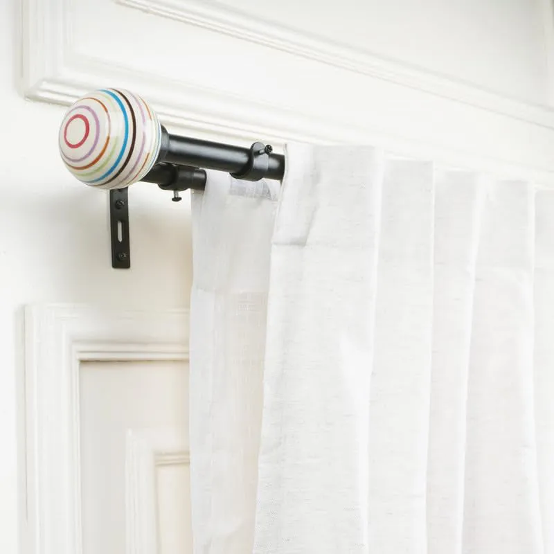 Spirella Duo Extendable 1" Double Curtain Rod With Round Finial & Brackets media 3