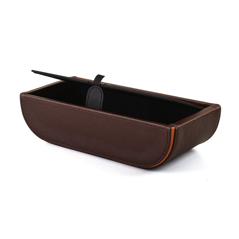 Tisca Curve Faux Leather Tissue Box - Brown media 8