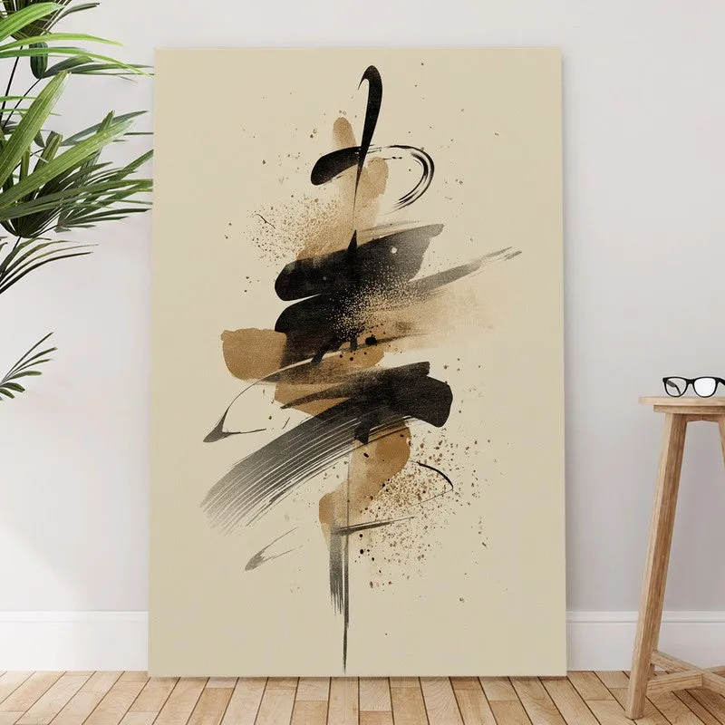 Abstract Gold Silhouette Canvas Wall Art media 6