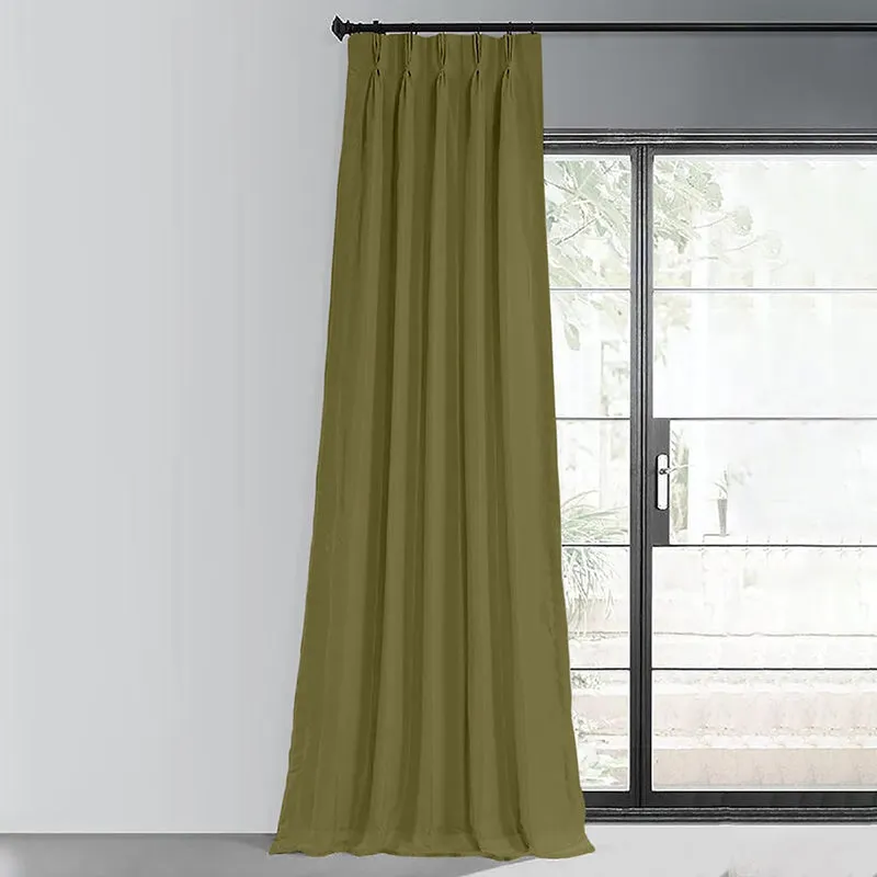 Noir Triple Pinch Pleat Blackout Curtain - Khaki media 1