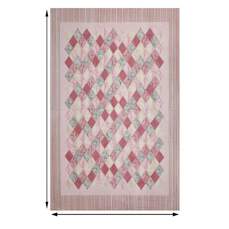Mateo Geomatric Cotton Bedsheet (Pink) - 180 TC media 5