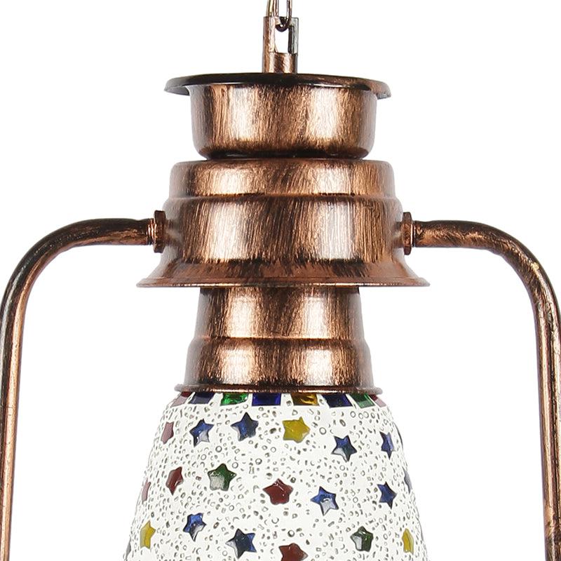 Divyara Mosaic Lantern Glass Ceiling Lamp - Copper media 3