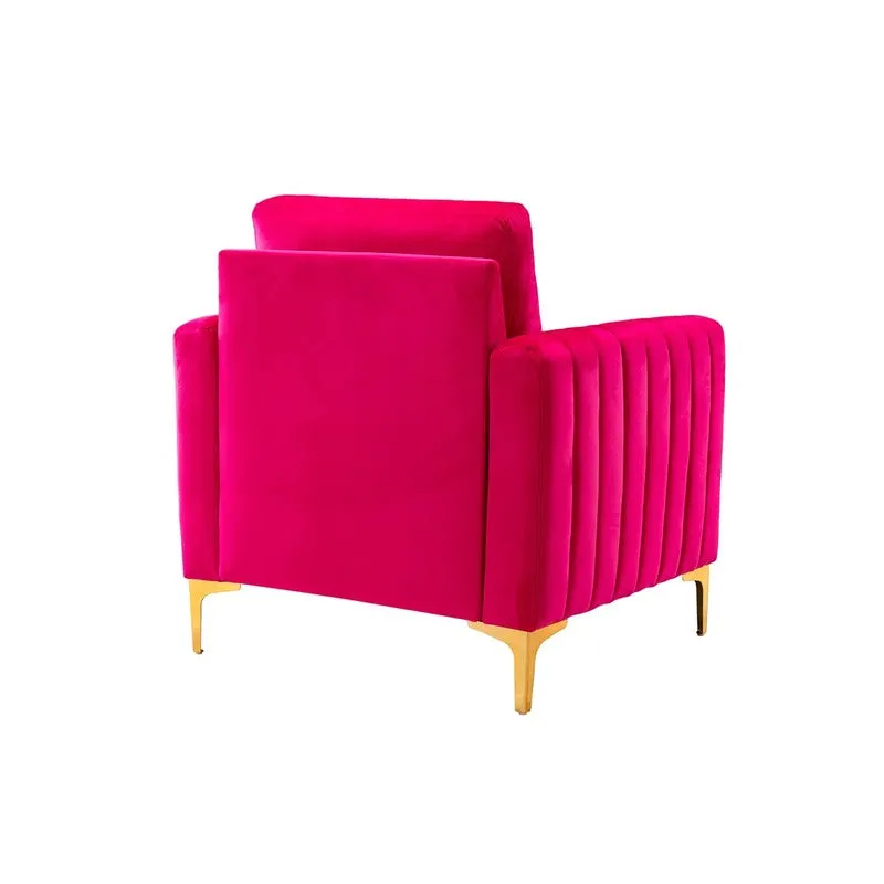 Baseo Neem Wood Accent Chair - Pink media 6