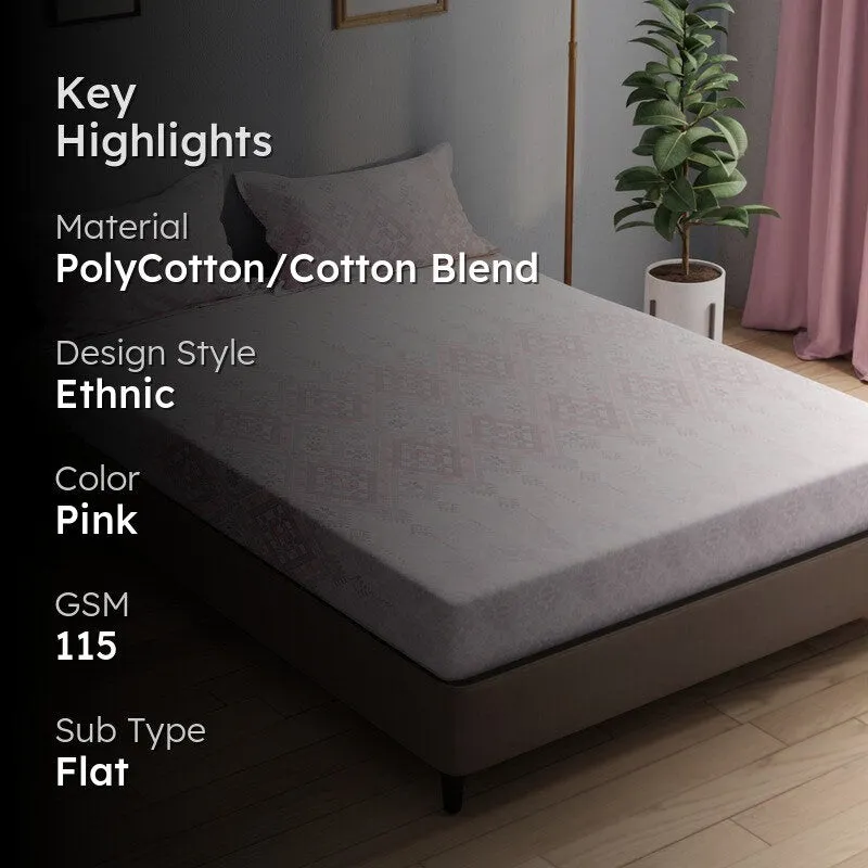 Arlyn Bedsheet (Pink) - 115 GSM media 2