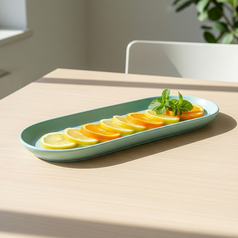 Oval Ceramic Platter - Green