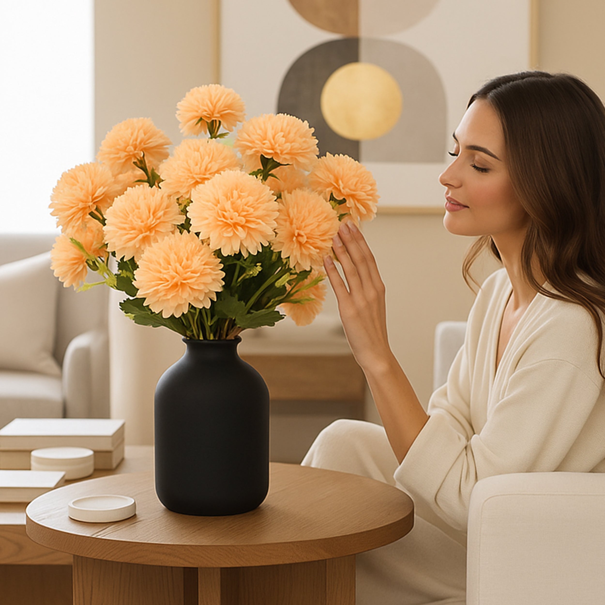 Velour Bloom Artificial Flower - Set of Two media 5