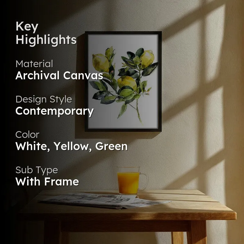 Lemon Luxe Archival Canvas Wall Art - Black media 2