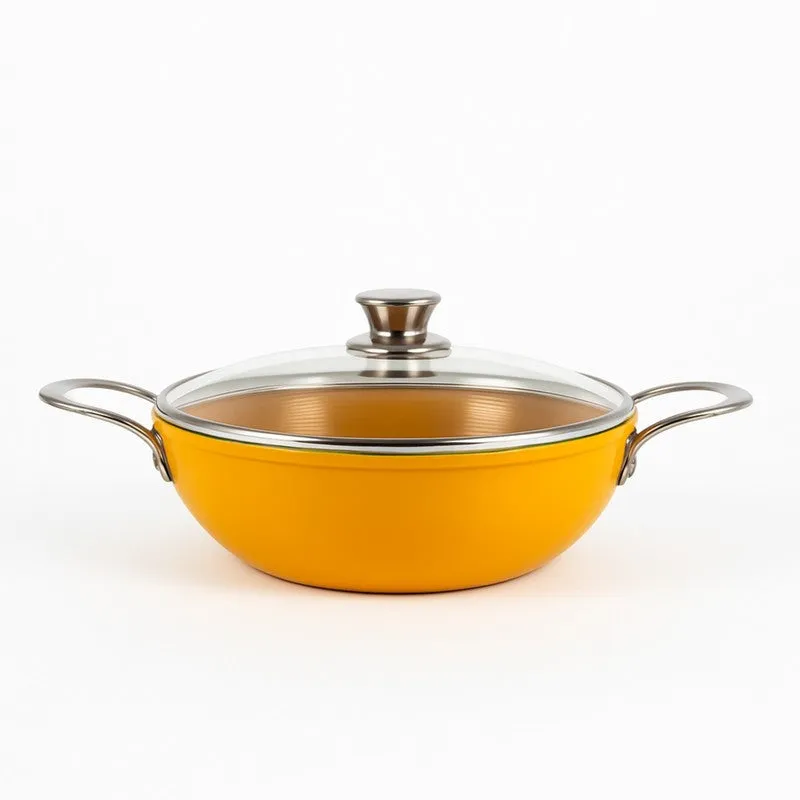 Salford SizzleCraft Ceramic Kadhai With Lid- 3200 mL media 3