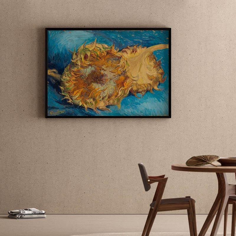 Two Cut Sunflowers By Vincent Van Gogh - Black Frame