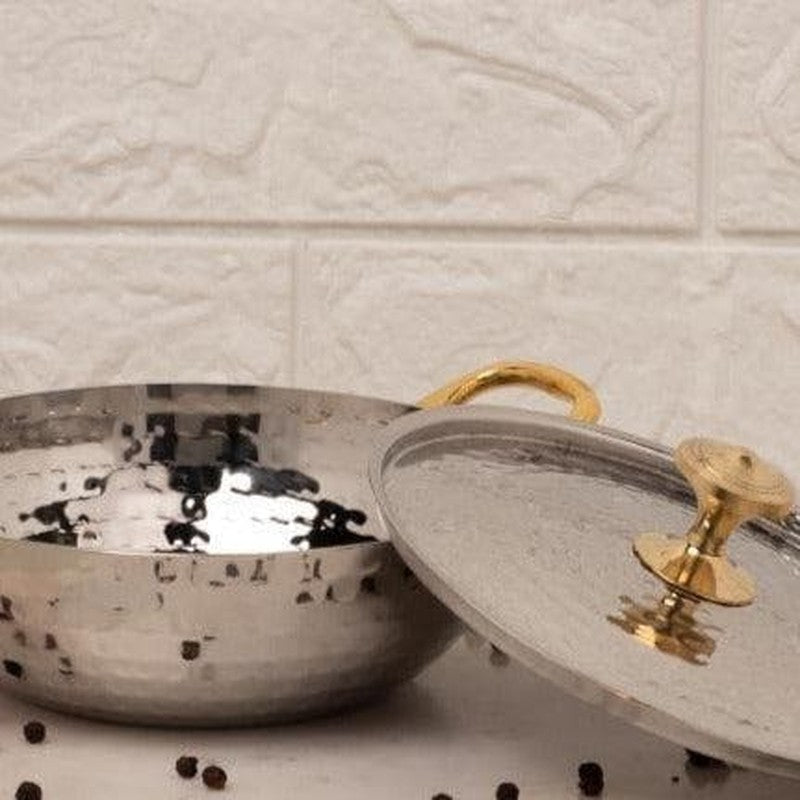 Vintage Charm Hammered Kadhai Serving Pot - 700 ML media 5