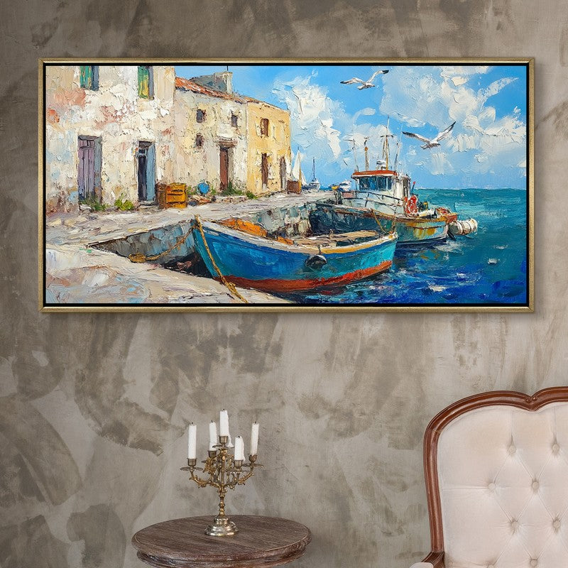 Anchored Light Canvas Wall Painting With Frame