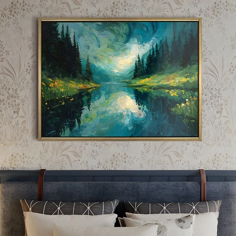 Whispering Woods Canvas Wall Painting With Frame media 5
