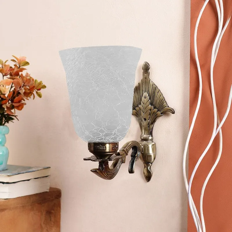 Crystal Bloom Ornate Floral Glass Wall Lamp media 4