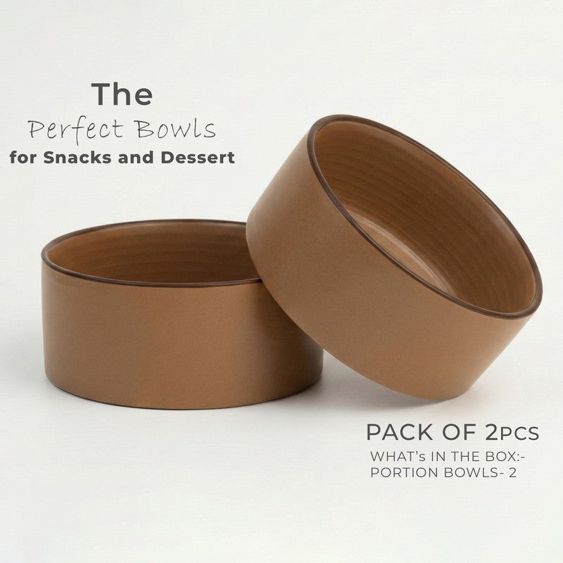 Whimsi Ceramic Soup Bowls (280 mL,Dark Brown) - Set Of Two media 3