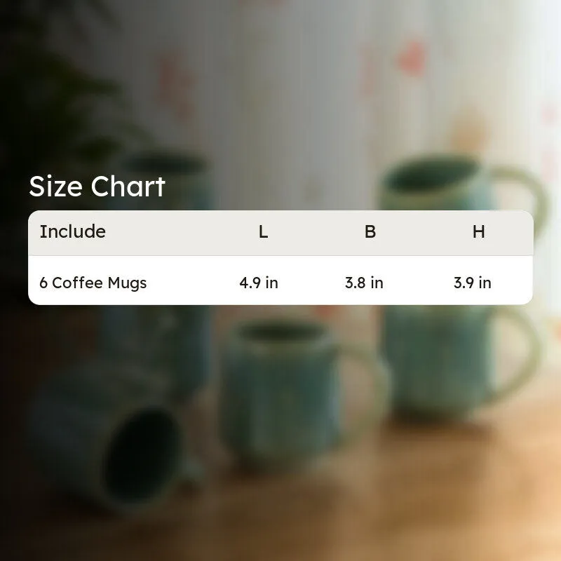 Sage Ceramic Coffee Mug (330 mL Each) - Set Of Six media 8