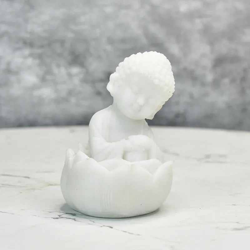 Baby Buddha In Lotus Resin Idol media 5