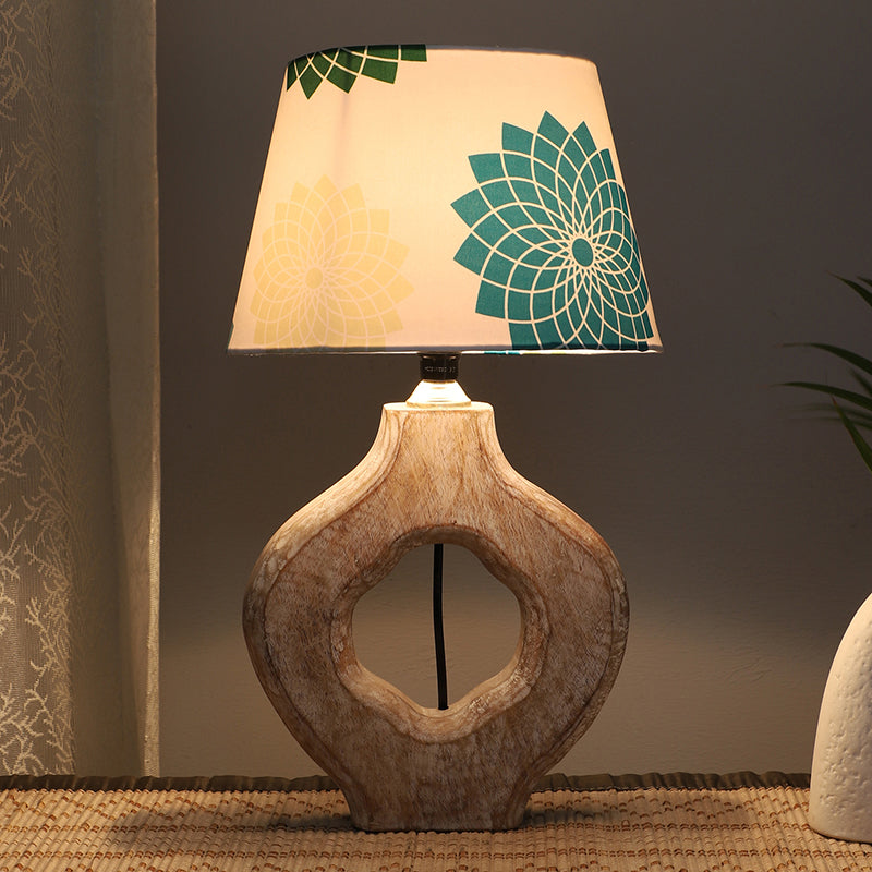 Akari Kian Printed Mango Wood Table Lamp - Multicolor