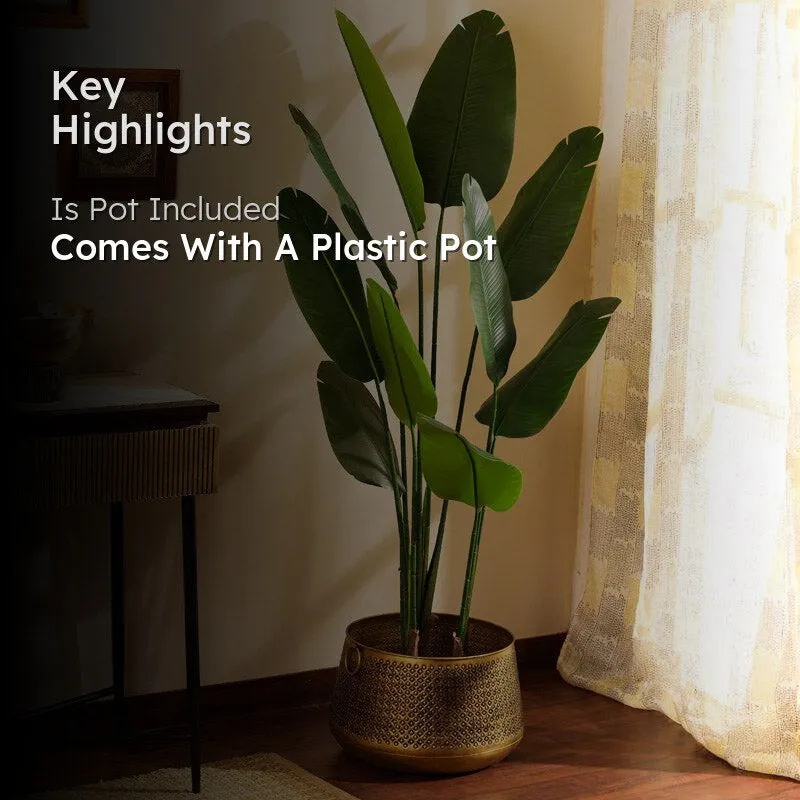 Artificial Realistic Banana Tree With Black Plastic Pot - 4.9 Feet media 2